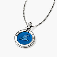 John Hardy Modern Talisman Wave Blue Enamel Necklace