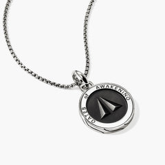 John Hardy Modern Talisman Split Gate Grey Enamel Necklace