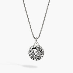 John Hardy Modern Talisman Split Gate Grey Enamel Necklace