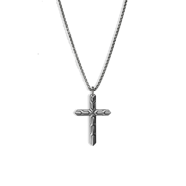John Hardy Icon 50 Black Rhodium Cross Necklace