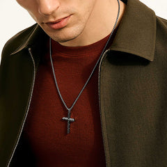 John Hardy Icon 50 Black Rhodium Cross Necklace