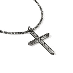 John Hardy Icon 50 Black Rhodium Cross Necklace