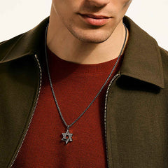 John Hardy Icon 50 Black Rhodium Star of David Necklace