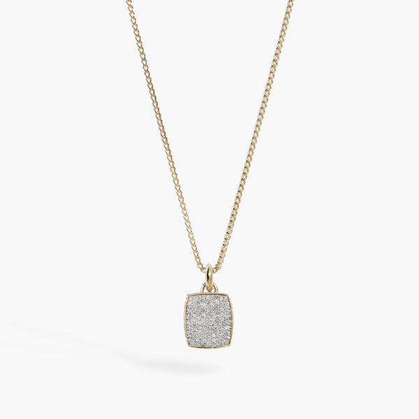 John Hardy Diamond Pave Pendant on Surf Chain Necklace in 18K Yellow Gold