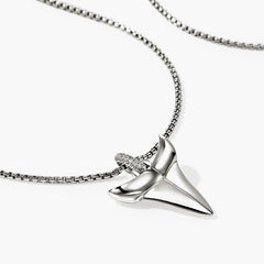 John Hardy Modern Talisman Diamond Shark Tooth Necklace