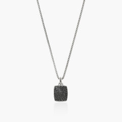 John Hardy ID Black Sapphire Tag Pendant Necklace