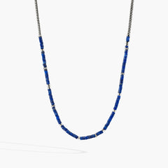 John Hardy Heishi Silver Slim Chain Necklace with Lapis Lazuli