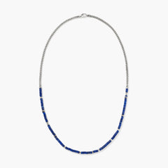 John Hardy Heishi Silver Slim Chain Necklace with Lapis Lazuli