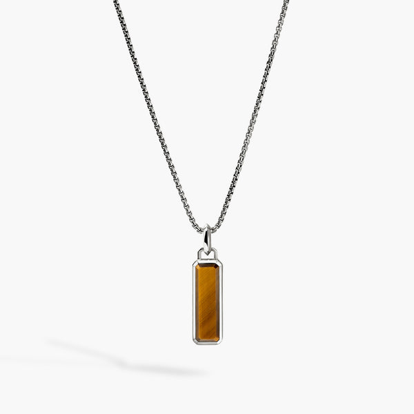 John Hardy Tiger Eye Talisman Pendant Necklace in Sterling Silver