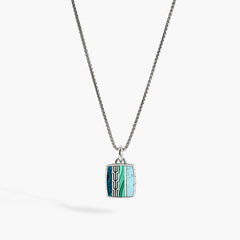 John Hardy Carved Chain Turquoise Pendant Necklace