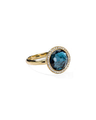 Ippolita Lollipop Small Blue Topaz Diamond Ring