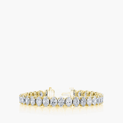 North South Yellow Gold Oval Diamond Tennis Bracelet - Private Label product