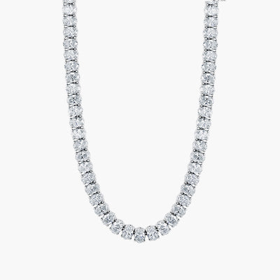 North South Oval Diamond Tennis Necklace - Private Label product