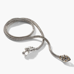 John Hardy Naga Silver & Gold Dragon Lariat Necklace