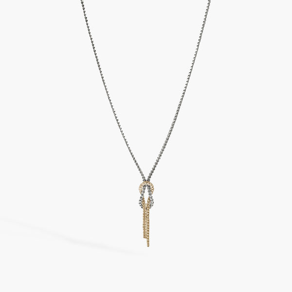 John Hardy Love Knot Adjustable Two-Tone Chain Necklace
