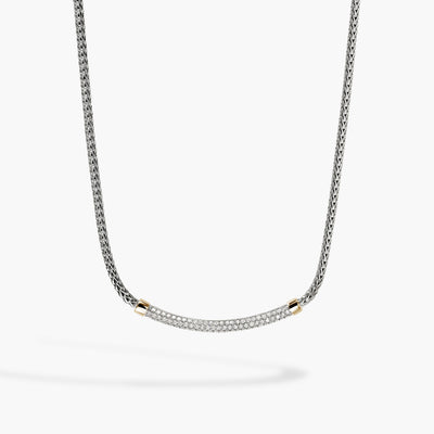 John Hardy Essential Pave Diamond Two-Tone Bar Necklace - 2.5mm - John Hardy product