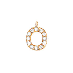 EF Collection Diamond Initial Charm in Yellow gold
