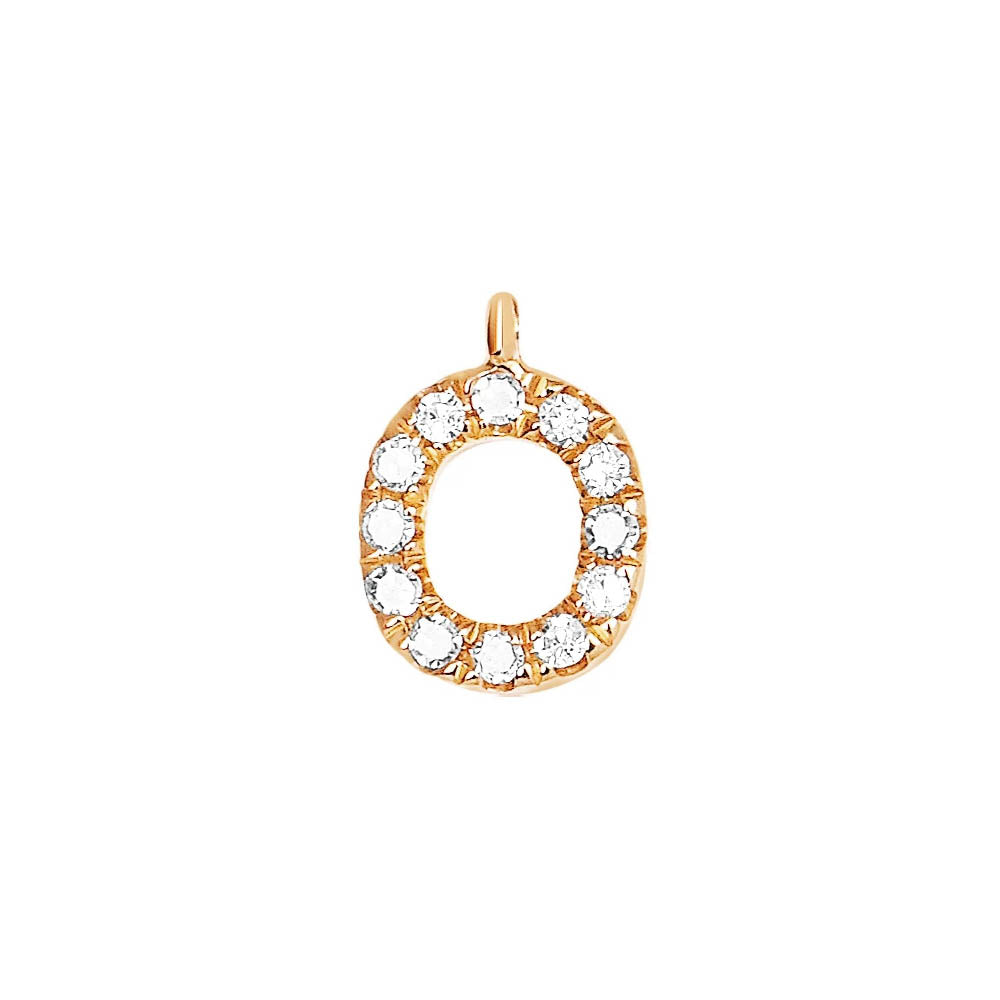 EF Collection Diamond Initial Charm in Yellow gold