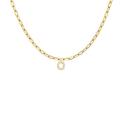 EF Collection Diamond Initial Charm in Yellow gold