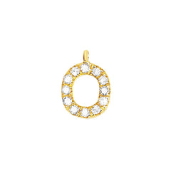 EF Collection Diamond Initial Charm in Yellow gold