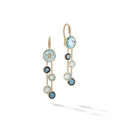 Marco Bicego Jaipur Yellow Gold Mixed Blue Topaz Dangle Drop Earrings - Marco Bicego product