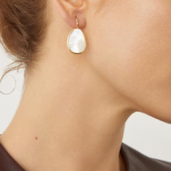 Marco Bicego Lunaria Mother of Pearl French Wire Diamond Drop Earrings