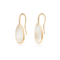 Marco Bicego Lunaria Mother of Pearl French Wire Diamond Drop Earrings