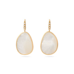 Marco Bicego Lunaria Mother of Pearl French Wire Diamond Drop Earrings