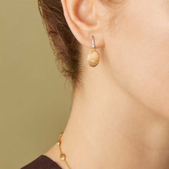 Marco Bicego Grande Siviglia 18kt Euro Wire Drop Earrings With Diamonds