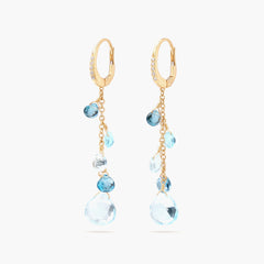 Marco Bicego Paradise Alta Mixed Topaz Yellow Gold Single-Strand Earrings