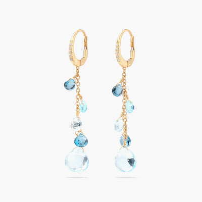 Marco Bicego Paradise Alta Mixed Topaz Yellow Gold Single-Strand Earrings - Marco Bicego product