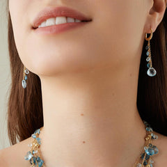 Marco Bicego Paradise Alta Mixed Topaz Yellow Gold Single-Strand Earrings
