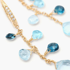 Marco Bicego Paradise Alta Mixed Topaz Yellow Gold Single-Strand Earrings