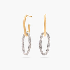 Marco Bicego Alta Diamond and Gold Drop Link Earrings