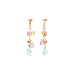 Marco Bicego Paradise Yellow Gold Mixed Gemstone Two Strand Drop Earrings