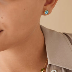 Marco Bicego Jaipur 18kt Yellow Gold Blue Topaz Stud Earrings
