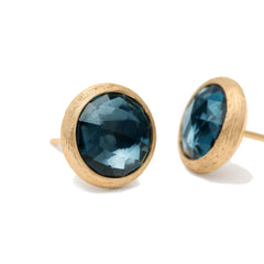 Marco Bicego Jaipur Yellow Gold London Blue Topaz Stud Earrings