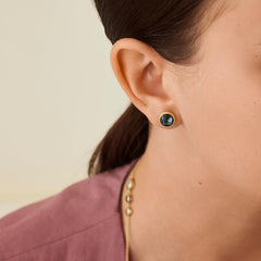 Marco Bicego Jaipur Yellow Gold London Blue Topaz Stud Earrings