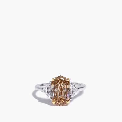 3 Carat Step Cut Oval Ochre Diamond Engagement Ring - Private Label product