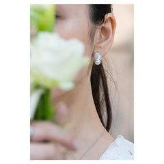 Mikimoto Les Petales Place Vendome Pearl & Diamond Stud Earrings