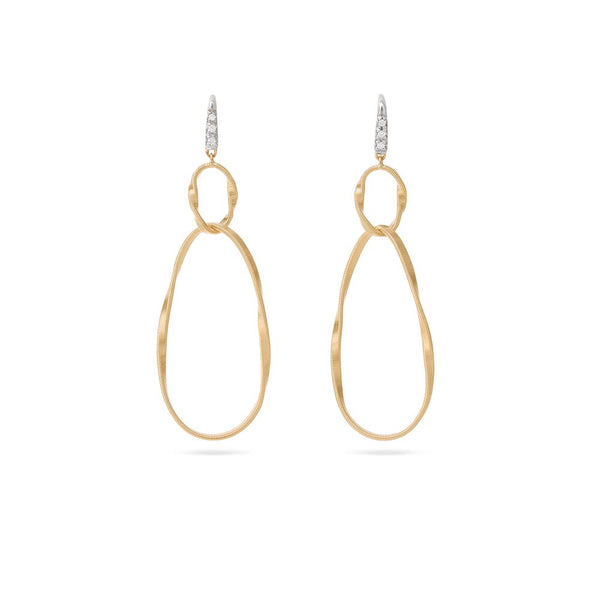 Marco Bicego Marrakech Onde Gold and Diamond Drop Earrings