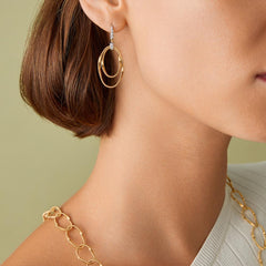 Marco Bicego Marrakech Onde Gold and Diamond Two Strand Earrings