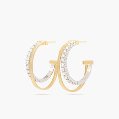 Marco Bicego Masai Yellow Gold Diamond Double Hoop Earrings