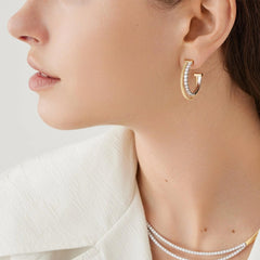 Marco Bicego Masai Yellow Gold Diamond Double Hoop Earrings