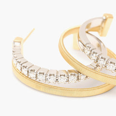 Marco Bicego Masai Yellow Gold Diamond Double Hoop Earrings