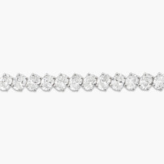 18 Carat Oval Bead Diamond Tennis Necklace