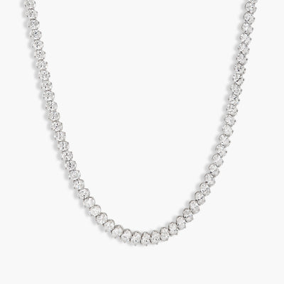 18 Carat Oval Bead Diamond Tennis Necklace - Private Label product