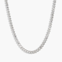18 Carat Oval Bead Diamond Tennis Necklace