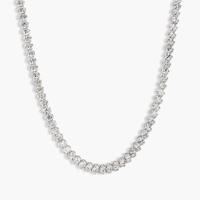 18 Carat Oval Bead Diamond Tennis Necklace - Private Label product