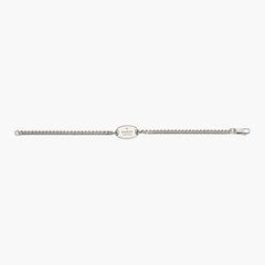 Gucci Trademark Sterling Silver Oval Tag Bracelet
